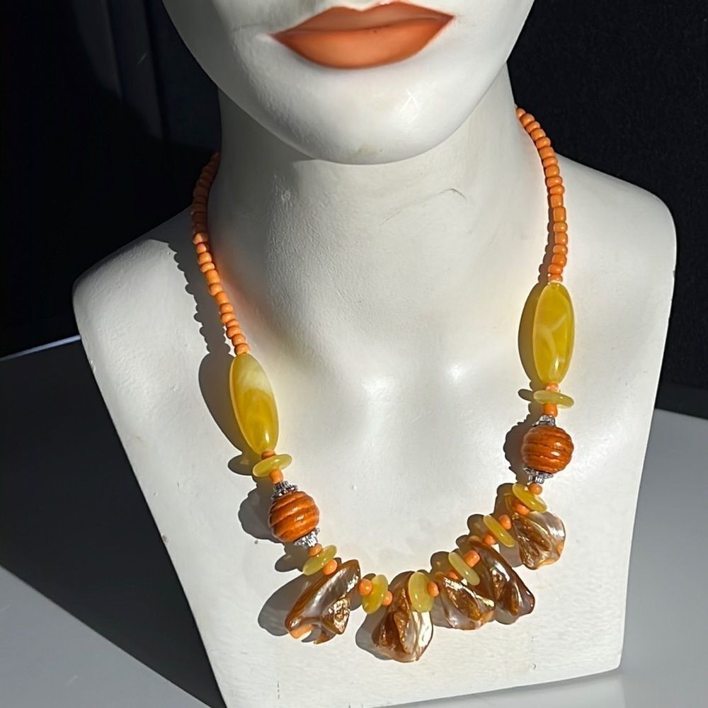 Bundle Sale 3 for $15 | Orange and Yellow Stone Necklace